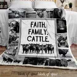 Faith. Family. Cattle Sofa Throw Blanket  DK426 Geembi™