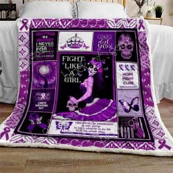 Fight Like A Girl - Fibromyalgia Awareness Sofa Throw Blanket SS331 Geembi™