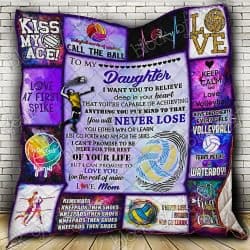 Volleyball Daughter, Love, Mom Quilt Geembi™