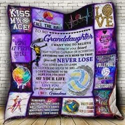 Volleyball Granddaughter, Love, Grandma Quilt Geembi™