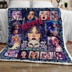 I Am A Hippie And My Cat Too Sofa Throw Blanket TTL74 Geembi™
