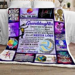 Volleyball Granddaughter, Love, Grandma Sofa Throw Blanket Geembi™