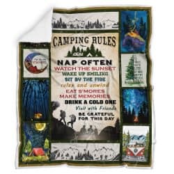 Camping Rules Sofa Throw Blanket Geembi™
