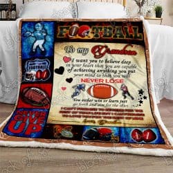 To My Grandson, Keep Plays Football Sofa Throw Blanket TT169 Geembi™