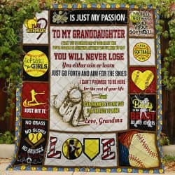 Softball Granddaughter, Love, Nana Quilt Geembi™