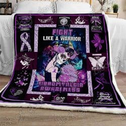 Fibro Awareness - Fight Like A Warrior Sofa Throw Blanket DK505 Geembi™