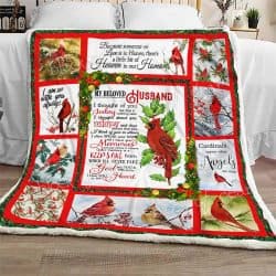 In Memory Of A Beloved Husband - Cardinal Sofa Throw Blanket Geembi™