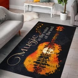 Geembi™ Music Is The Voice Of The Soul Guitar Living Room Rug