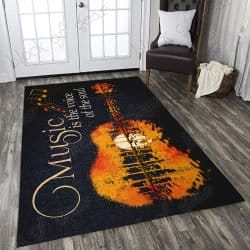 Geembi™ Music Is The Voice Of The Soul Guitar Living Room Rug
