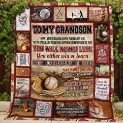 Basebal Grandson, Love, Grandma Quilt Geembi™