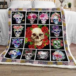 Flower Skull Sofa Throw Blanket NP194 Geembi™