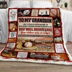 Basebal Grandson, Love, Grandma Sofa Throw Blanket Geembi™