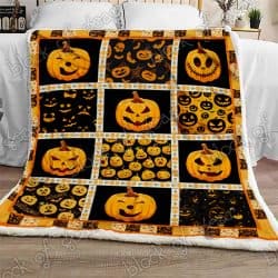 Pumpkin Emoticon Sofa Throw Blanket NP255 Geembi™