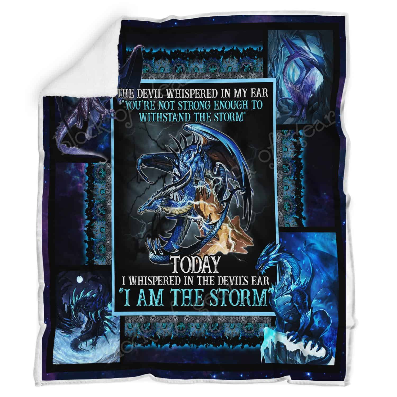 I Am The Storm Dragon Sofa Fleece Blanket 50x60x80 