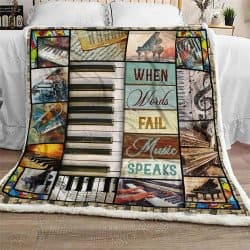 When Words Fail Music Speaks, Piano Sofa Throw Blanket Geembi™