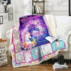 To My Granddaughter, Unicorn Sofa Throw Blanket NP269 Geembi™