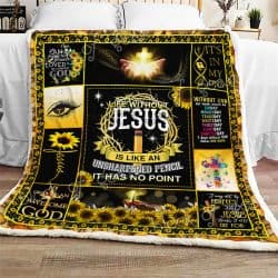 Life Without Jesus Is Like An Unsharpened Pencil Sofa Throw Blanket  Geembi™