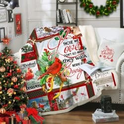 Those We Love Don't Go Away, Cardinal Christmas Sofa Throw Blanket Geembi™