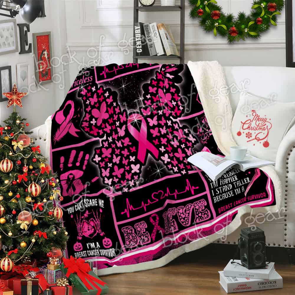 Black Woman Forever The Title Breast Cancer Survivor Fleece Blanket Soft Warm Comfortable Blanket for Bedroom Couch Sofa
