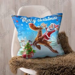 Geembi™ Christmas With Santa Claus And Reindeer Cushion Cover NP 316