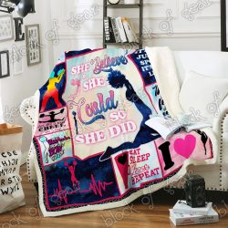 She Believed She Could So She Did, Cheerleading Sofa Throw Blanket NP316 Geembi™