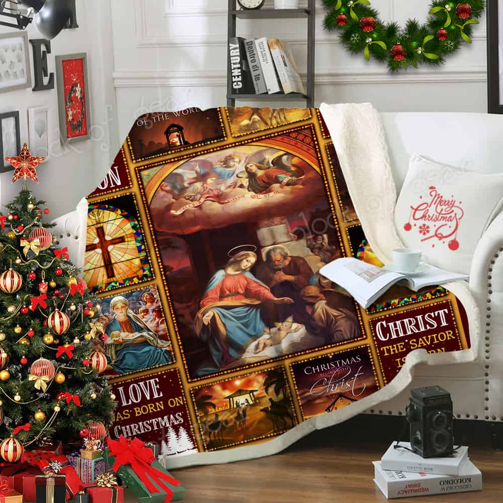 Christmas Begins With Christ  Sofa Throw Blanket  Geembi™