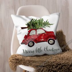 Geembi™ Merry Little Christmas Red Car Cushion Cover