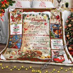 To My Daughter, Mom , Christmas Deer Sofa Throw Blanket Geembi™