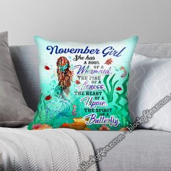 Geembi™ November Girl She Is A Mermaid Cushion Cover