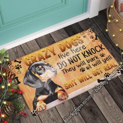 Crazy Dogs Live Here - Dachshund Doormat