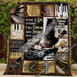 I Will Sing And Make Music With All My Soul, Piano  Quilt Geembi™