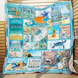 The Beach Is My Happy Place Quilt Blanket Geembi™