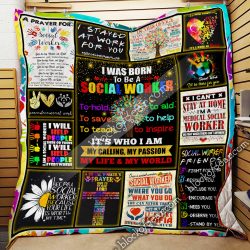 Social Worker. I Was Born To Be A Social Worker Quilt Blanket Geembi™