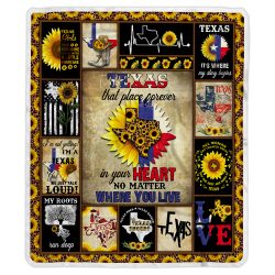 Texas Forever In My Heart, Lepard Sunflower Sofa Throw Blanket Geembi™