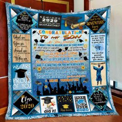 To My Son, Graduate Quilt Blanket Geembi™