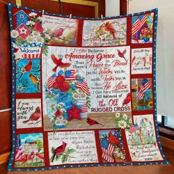The Old Rugged Cross Cardinal Quilt Blanket Geembi™