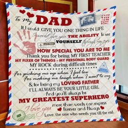 To My Dad. I Will Always Be Your Little Girl Quilt Blanket Geembi™