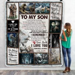 To My Son, I Wish You The Strength, Love Mom, Wolf Sofa Throw Blanket Geembi™