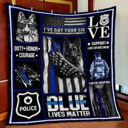 Thin Blue Line - Police Dog Quilt Blanket Geembi™