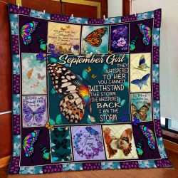 September Girl I Am The Storm Butterfly Quilt Blanket Geembi™