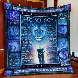 To My Son. Lion Quilt Blanket Geembi™