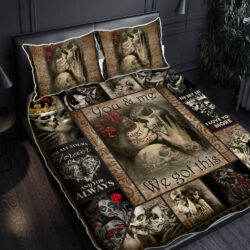 To My Love. You And Me We Got This Skull Couple Quilt Bedding Set Geembi™