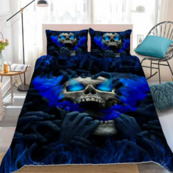 Blue Eyes Screaming Skull Quilt Bedding Set Geembi™