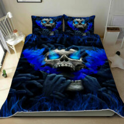 Blue Eyes Screaming Skull Quilt Bedding Set Geembi™