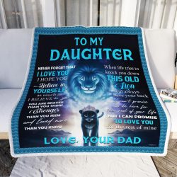 Dad To Daughter, This Old Lion Will Always Have Your Back Sofa Throw Blanket Geembi™