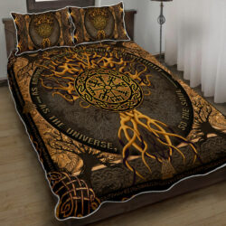 As The Universe, So The Soul, Tree Of Life Viking Quilt Bedding Set Geembi™
