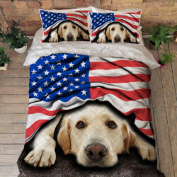 Labrador Retriever American Patriot Quilt Bedding Set THH2903QSv14