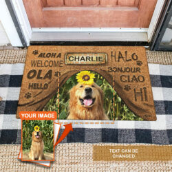 Personalized Dog Doormat Hello ANL185DMCTv1