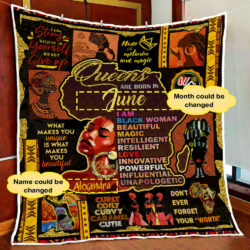 Personalized Black Queen African American Culture Quilt Blanket ANL34QCT