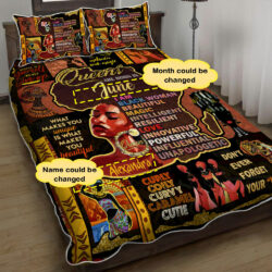 Personalized Black Queen African American Culture Quilt Bedding Set ANL34QSCT